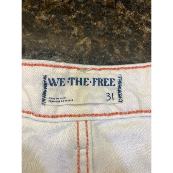 We The Free Pacifica High Rise Straight Leg Jeans Raw Hem 31 Dust it Off Wash - Picture 6 of 10